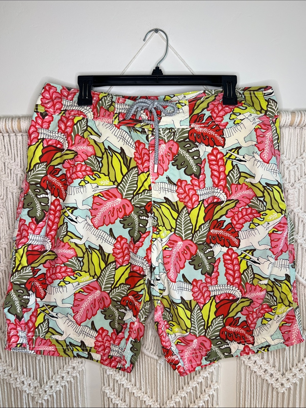 Vilebrequin Pink & Lime Tropical Print Swim Shorts